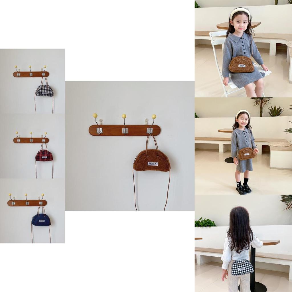 Stylish Korean Kids Mini Bag For Girls Vintage Canvas Tote Bag With Zipper Closure