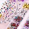 Flat-Bottom Irregular Rhinestones & Steel Beads Nail Art Set - 12-Grid Boxed Accessories