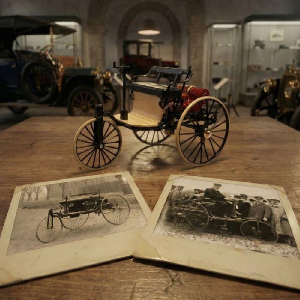 Samochód Klasyczny Karl Benz Patent-Motorwagen1886/1893 Model 1:12 Odlewanych ciśnieniowo (Opcja 2)