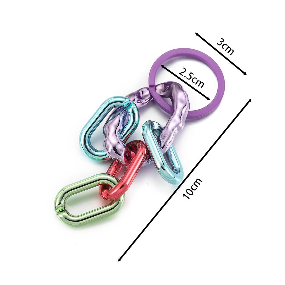 1pc Colorful Acrylic Links Chain Keychain Handmade Car Key Ring for Women Men Handbag Accessories DIY Friendship Gifts