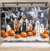 Halloween Photography Background Horror Night Moon Castle Ghost Pumpkin Bat Scary Spooky Kids Portrait Backdrop Photo Studio