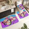 3pcs The Fairly OddParents Pattern Flannel Nonslip Absorbent Washable Decorative Bathroom Home Toilet Seat Cover Mat