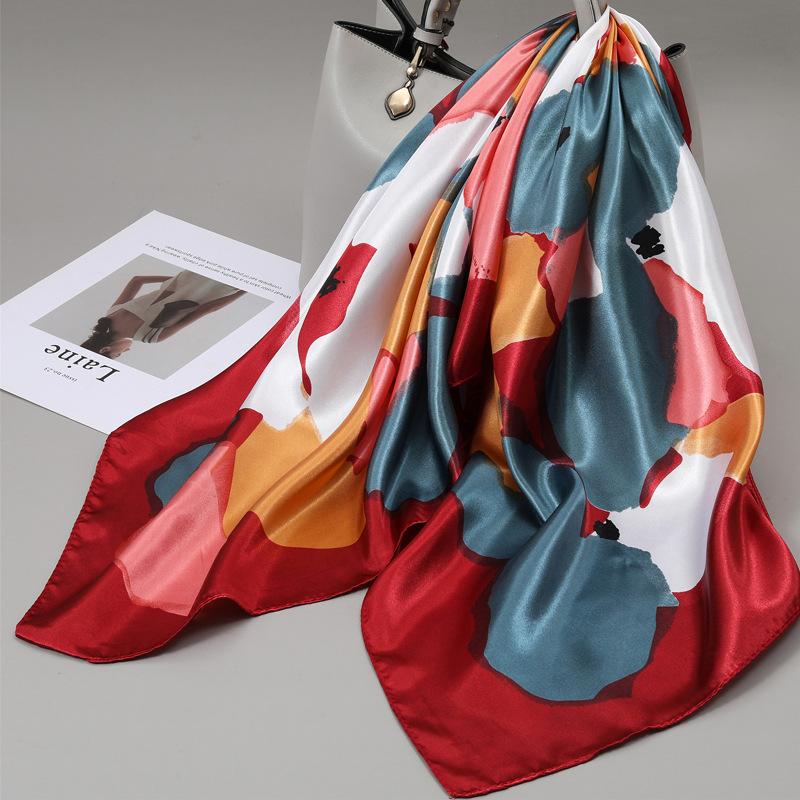 90 Square Scarves, Silk Scarves, Women's New Spring and Summer High-end Sense Versatile, Thin Scarves, Shawls Outside
