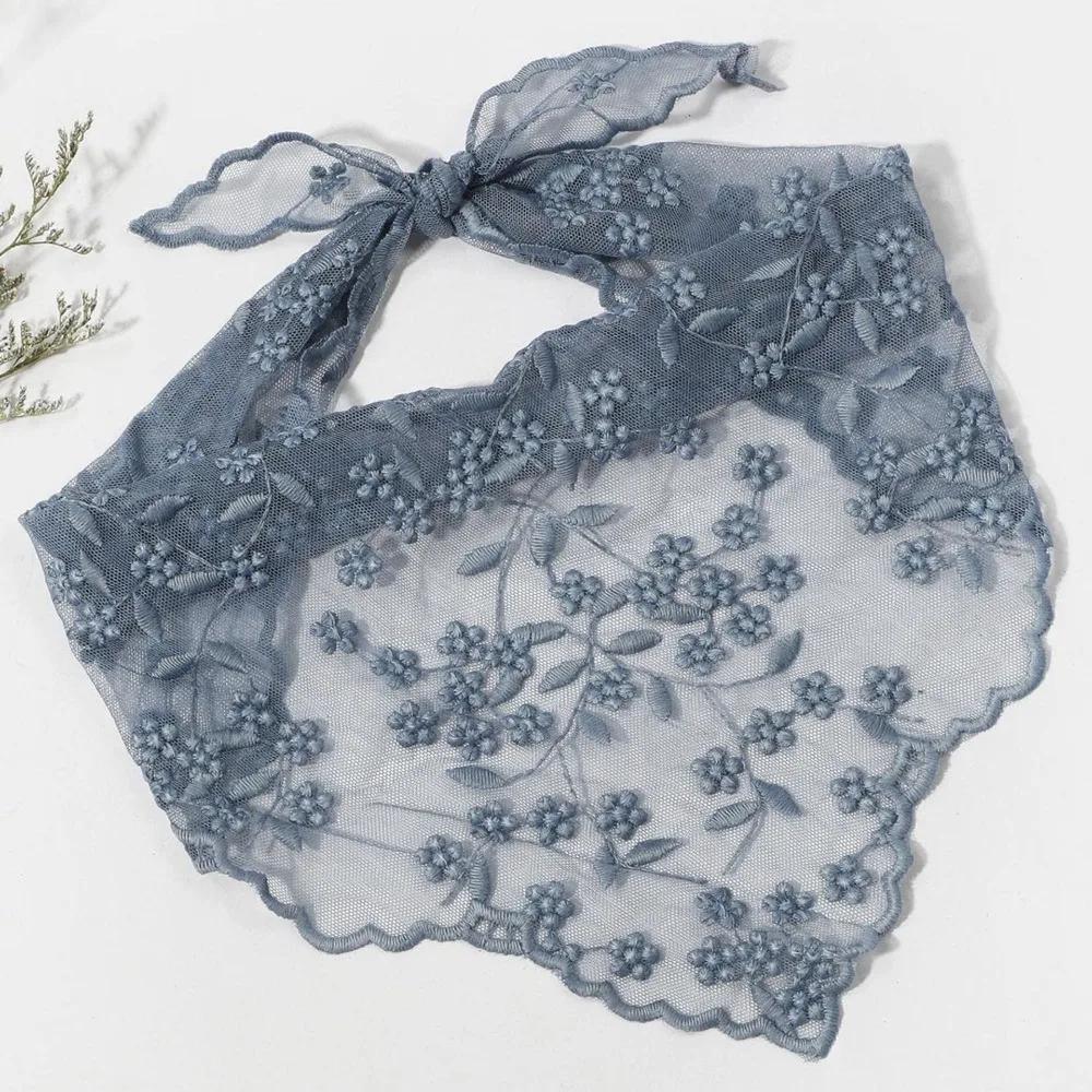New Hollow Lace Triangle Scarf Lace Triangle Girl Headscarf Wrist Hair Tie Charming Head Wrap Scarf Office Lady