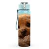 1PC Puppy Buried In Soft Blanket 750ml Color Plastic Sports Water Bottle Leakproof Flip Straw Lid Suitable for Sports Office Home Use