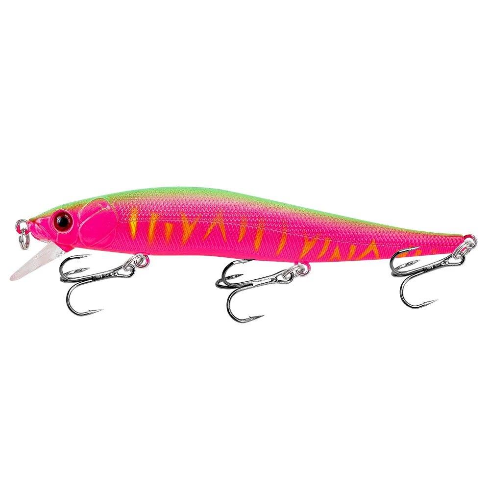 1Pcs Fishing Lure 115mm Minnow Crankbait Wobblers 3D Eyes Perch Artificial Bait Pike Carp Bait Swim Bait Fishing Pesca Bass Perch SwimBait Accessories