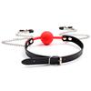 Silicone Ball Gag Mouth Plug Bondage Slave With Metal Nipple Clamps,Fetish Oral Sex Products Toys For Women Adult Games