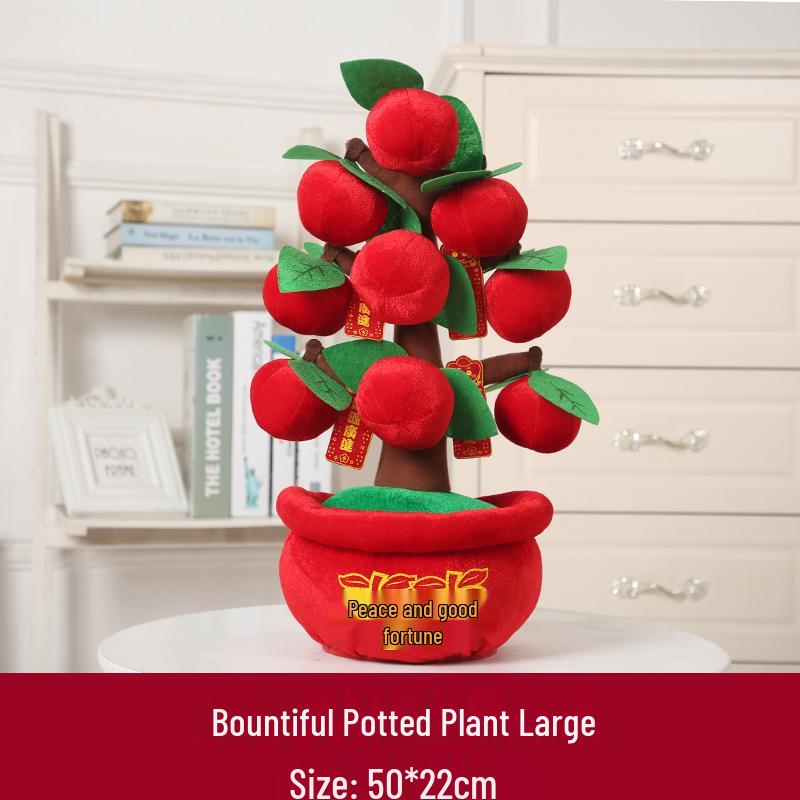New Year Desktop Peach Blossom and Orange Tree Ornaments for Spring Festival Decor
