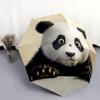 Panda Close-up pattern, automatic folding umbrella, portable and foldable design, 8 ribs, a Christmas or birthday gift.