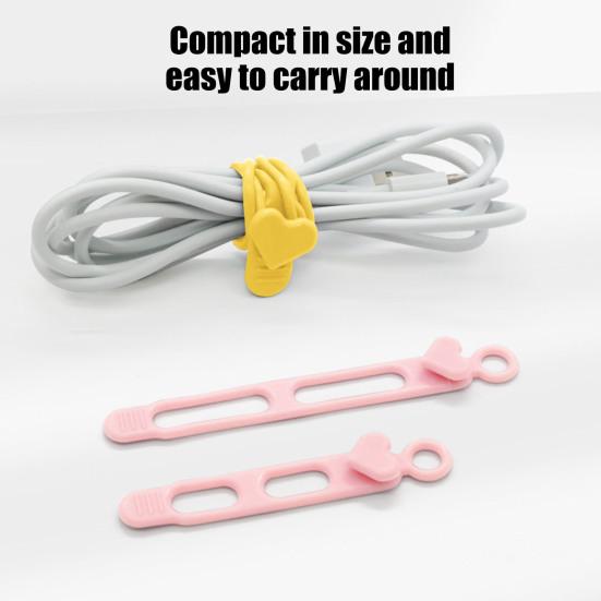 Silicone Cable Tie Earphone Phone Charger Computer Power Cord Bundling