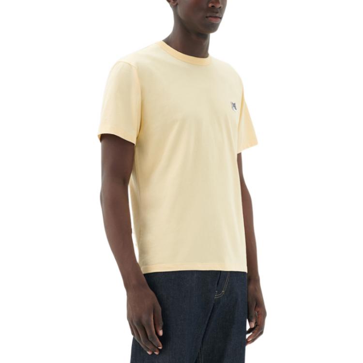 Maison Kitsune SS22 Small Label Casual Short Sleeve T-Shirt Men Tops Yellow IM00113KJ0008-P810