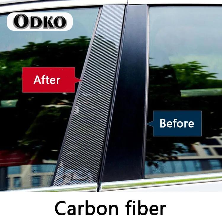 6PCS Fit For Skoda Fabia 2007 2008 2009 2011 2012 2013 2014 Gloss Black Pillar Posts Door Window Trim Sticker Cover Decoration