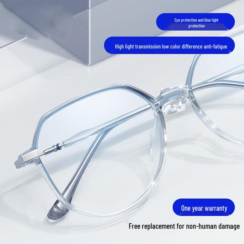 Gradient Blue Glasses: Myopic Women's Prescription, Anti-Blue Light, Face Slimming, Stylish Frames, Expert Fitting.