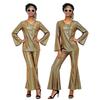 Women's 70s Retro Costume for Halloween Party Shiny Hippie Dress