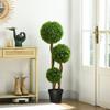 Artificial Boxwood Large 110cm, UV-Resistant Artificial Plant with 3 Balls for Living Room Bedroom Office Garden