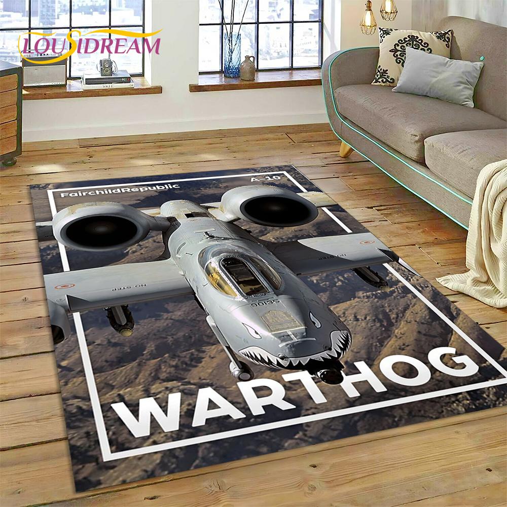 3D Flygvapnets Jaktplan Spitfire Flygplan Matta för Hem Vardagsrum Sovrum Soffa Dörrmatta Dekor, Barnområdesmatta Halkfri Matta