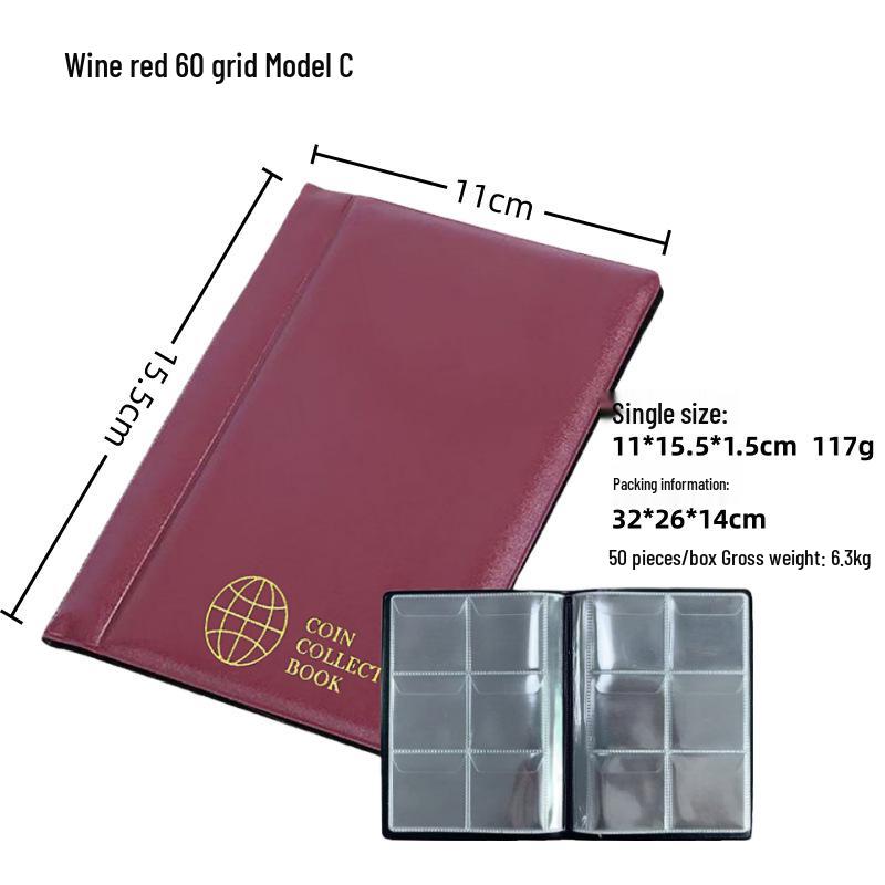 240 Cep Alanlı Büyük Antika Madeni Para Saklama Albümü - Hatıra Madeni Para Koleksiyoncusu Ciltli Dosyası