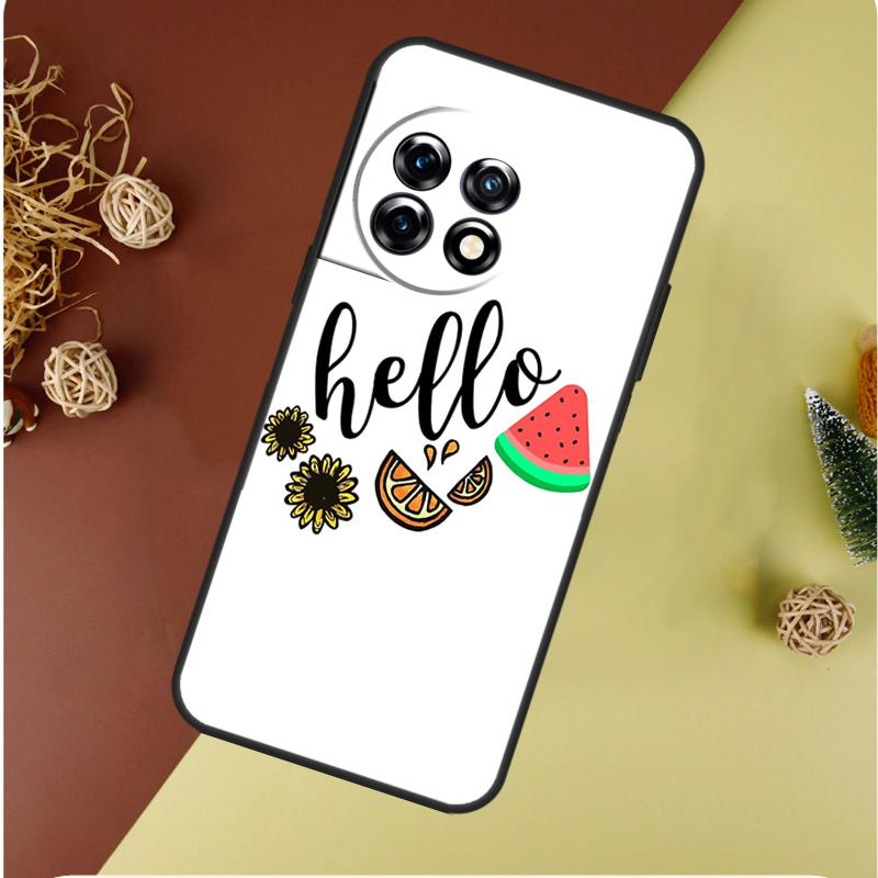 Hello Summer Flowers For OnePlus Nord CE 4 3 2 Lite N20 N30 9 10 Pro 8T 9RT 10T 10R 13R 12R 11 12 13 Phone Case