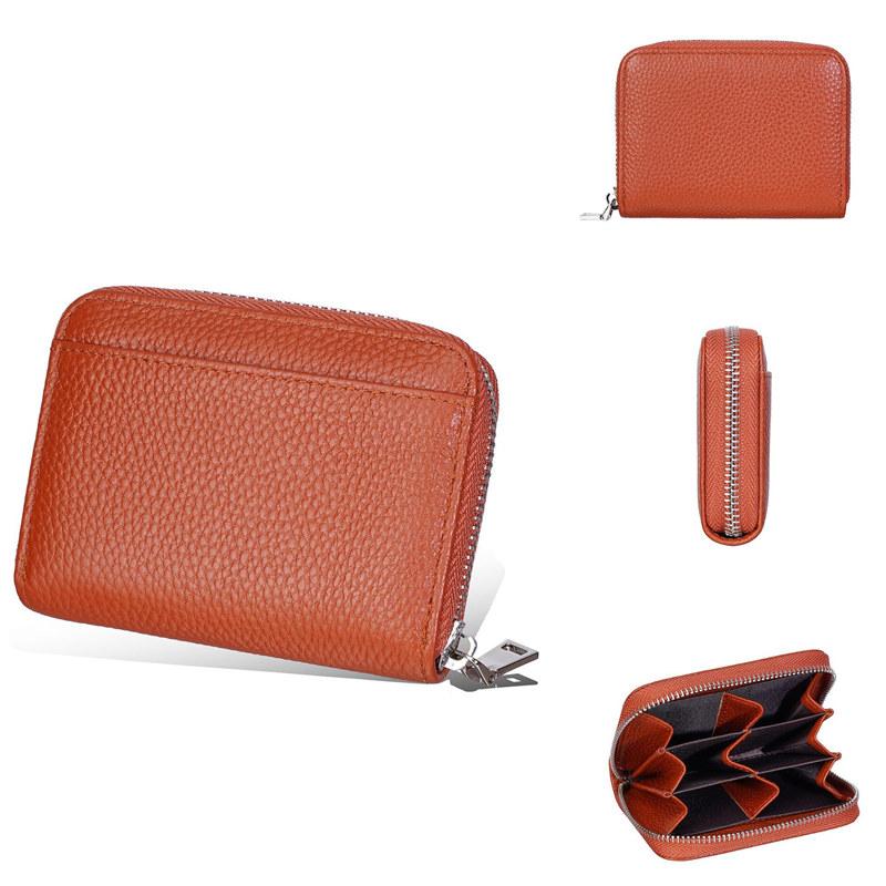Baellerry Women Fashion Zipper Purse Anti RFID Theft Card Holder Genuine Leather Coin Purses Wallets