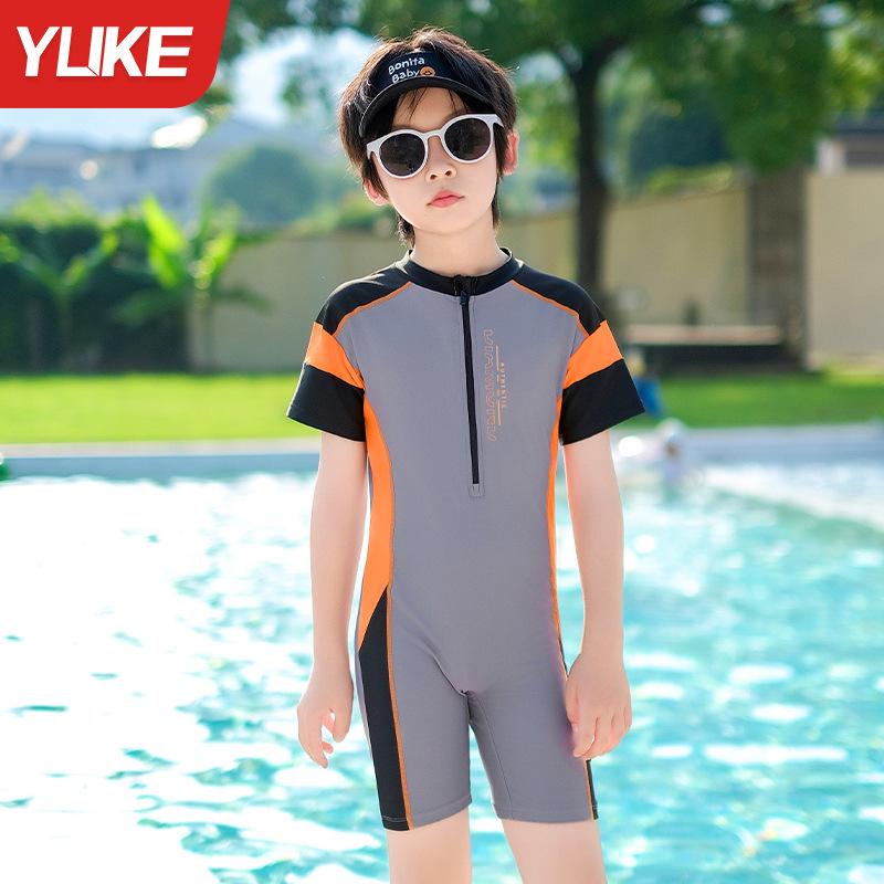 2025 New Style Boys' One-Piece Swimsuit: Quick-Drying Training Set for Kids