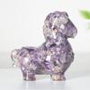 Resin Animal Figurine Decor With Crystals For Home Office And Gift Use