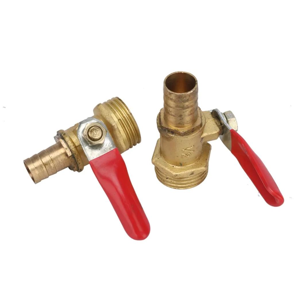 1/8" 1/4" 3/8" 1/2" Außengewinde Messing Kugelhähne 6/8/10/12mm Schlauchtüllen Wasser Öl Luft Gas Kraftstoffleitung Absperr-Kugelhähne