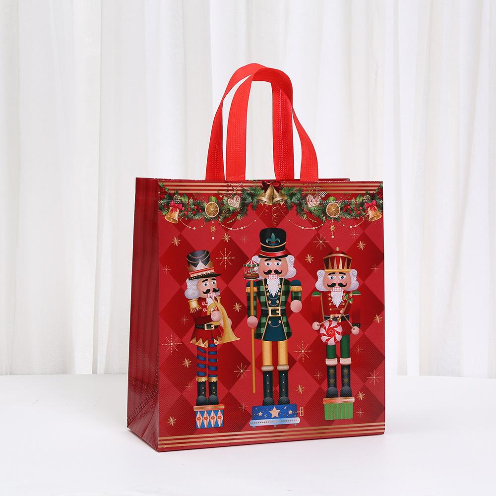 Christmas Gift Bag Elegant Non-Woven Fabric Tote Bag Foldable Gift Storage Waterproof Bag Shopping Bag for New Year Christmas