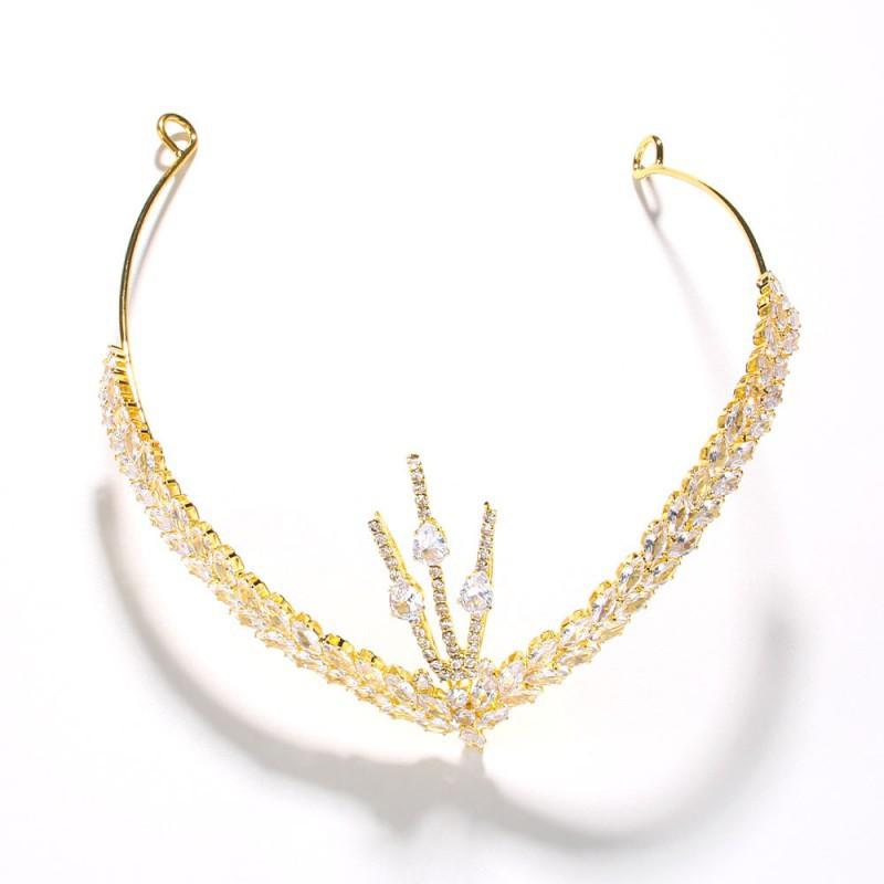

Hot Three-dimensional Leaf Crown Women With High-quality Zircon Queen Bride Headwear Beauty