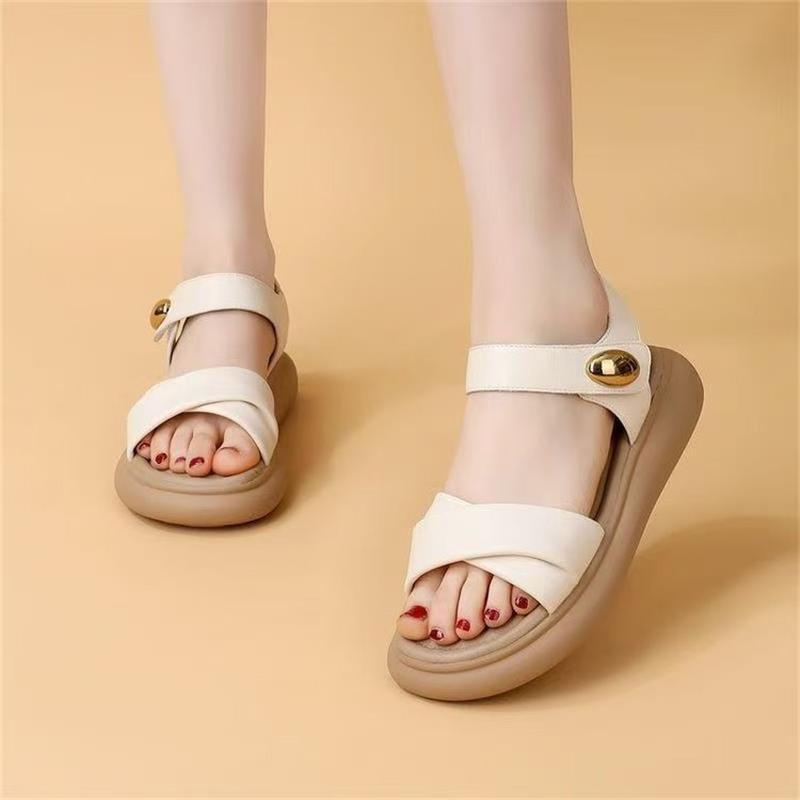 In the Summer of 2025, the New Casual and Versatile Outer Wear Bag Heel Sandals Women's Flat-bottomed Small Fragrant Style with Skirt Two Sandals