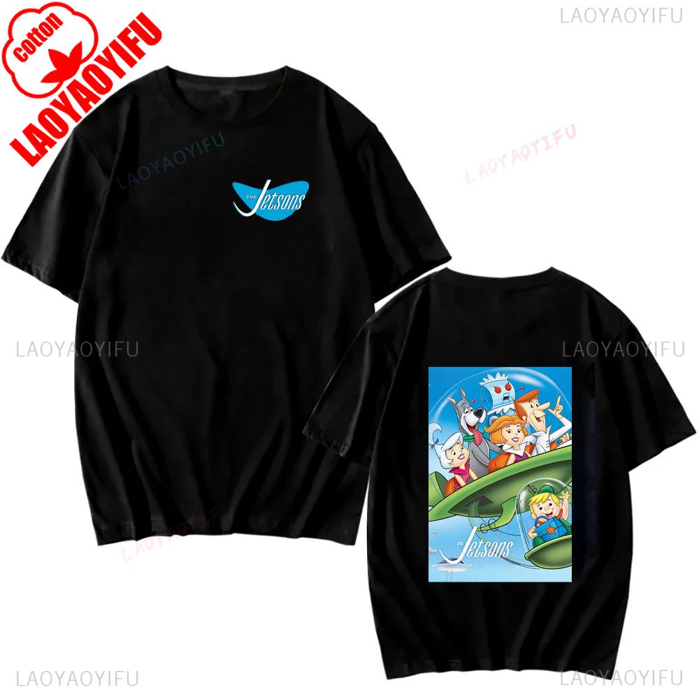 The Jetsons Printed T-shirt Tops Cartoon The Jetsons Letter Clothes Comfy Casual Breathable T Shirt Social Club