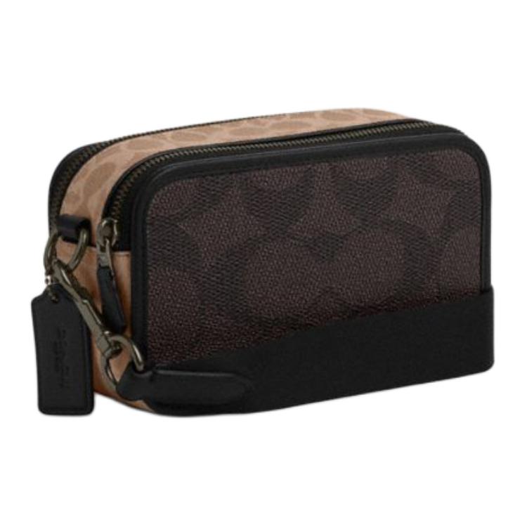 Coach Shoulder Bag Signature Canvas Leather Brown Black Hardware Daily Commute CAB80-QBXI8