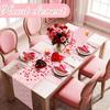 Romantic Plush Love Tablecloth Thickened Dining Table Runner Valentine's Table Flag  Dining Table