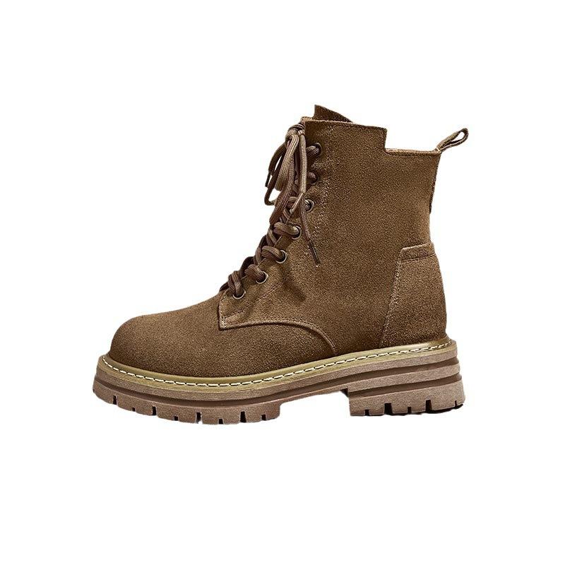 Martin Boots Women's 2025 Autumn and Winter New Retro Tooling Western Cowboy Boots Thick-soled Heightening Short Boots Single Boots