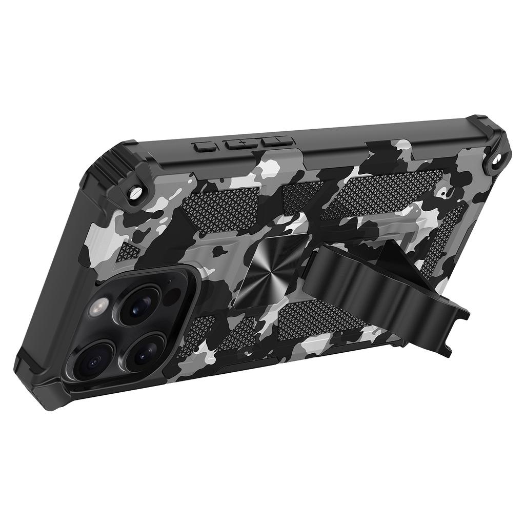 Military Camouflage Phone Case For iPhone 16 Pro Max 15 Plus 14 13 12 11 7 8 Plus SE 2022 Double Layer Protection Armor Cases