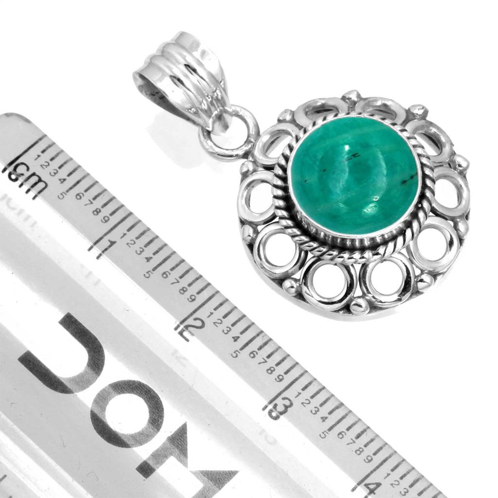 925 Sterling Silver Pendant Women Gemstone Handmade Jewelry Halloween Gift Amazonite Angelite Blue Opal Botswana Agate Mohave Azurite Chrysocolla