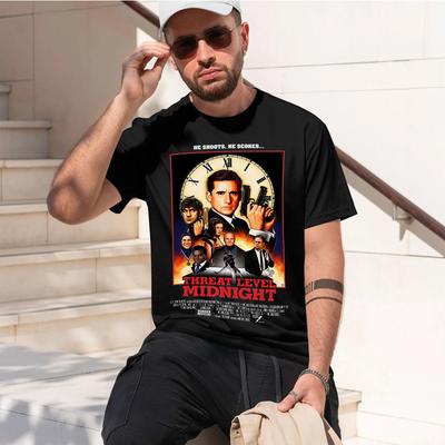 Threat Level Midnight  2026 New Fashion Heavyweight Hot Selling Retro Printed Pattern Fun Round Neck Tshirt For Daily Comfort