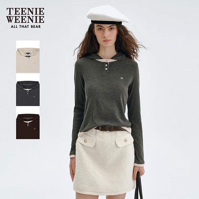 Teenie Weenie Women's Bear Logo Hooded T-Shirt