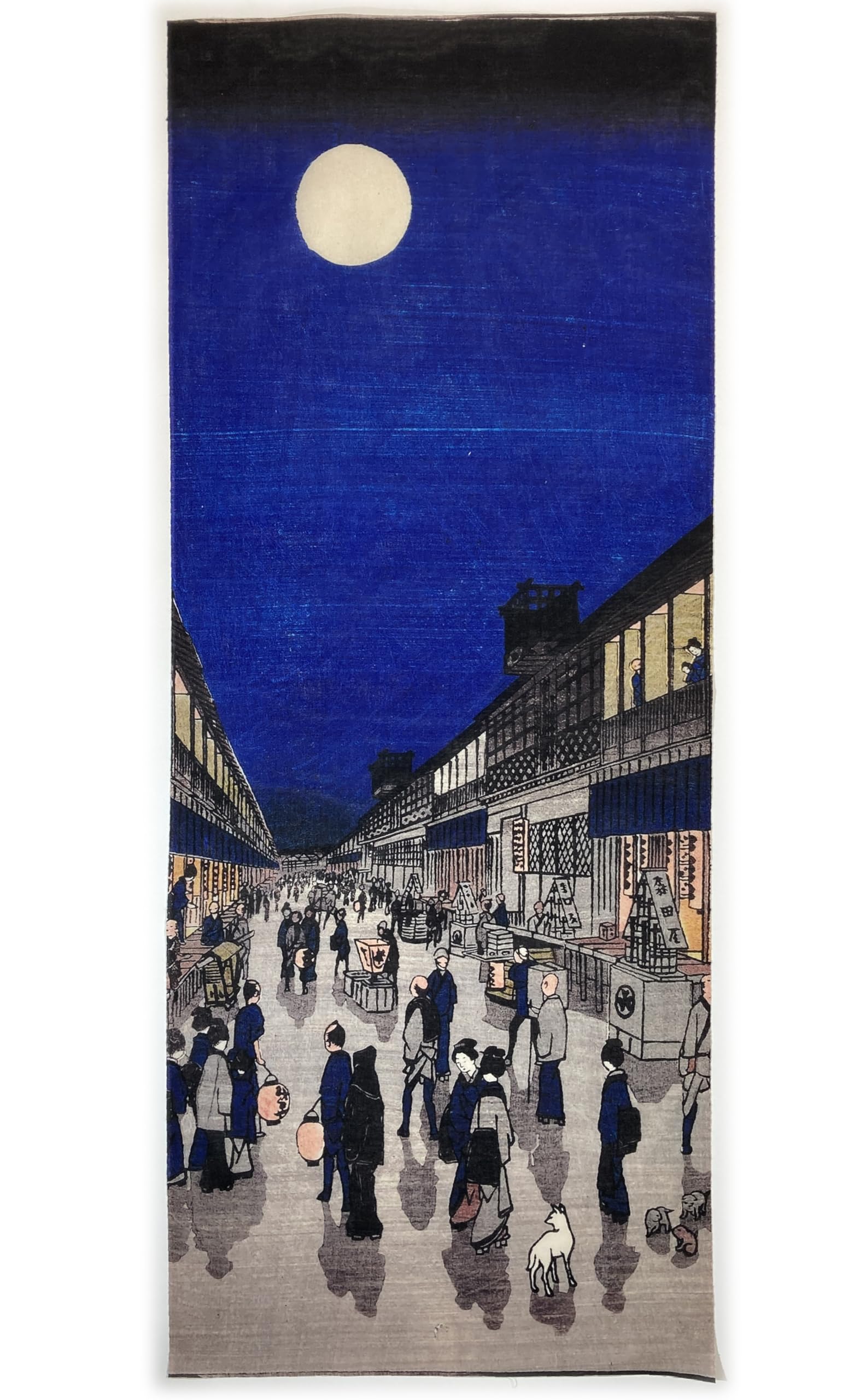 

hand towel from Utagawa One Hundred Famous Views of Night View of Saruwakamachi Ukiyo-e Hiroshige s Edo