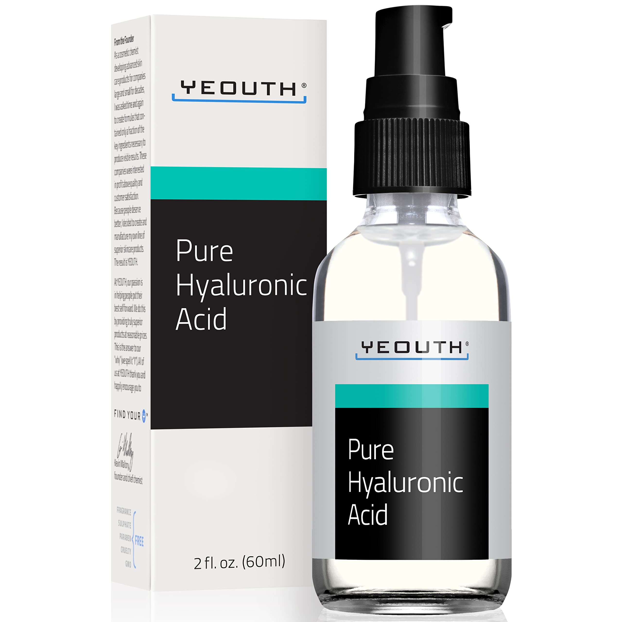 Pure Hyaluronic Acid Serum, Undiluted Serum, 100% Hyaluronic Acid Serum, DayNight Use, Extraordinary Face Serum by YEOUTH