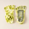 Five Toes Yoga Socks Women Backless Breathable Bandage Tie-dye Pilates Socks Silicone Non-slip Indoor Workout Dance Sports Socks