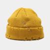 New Winter Harajuku Beanies Knitted Hat Women Fashion Warm Thick Men Hip Hop Pin Hole Skullcap Short Hat Unisex Basic Cap