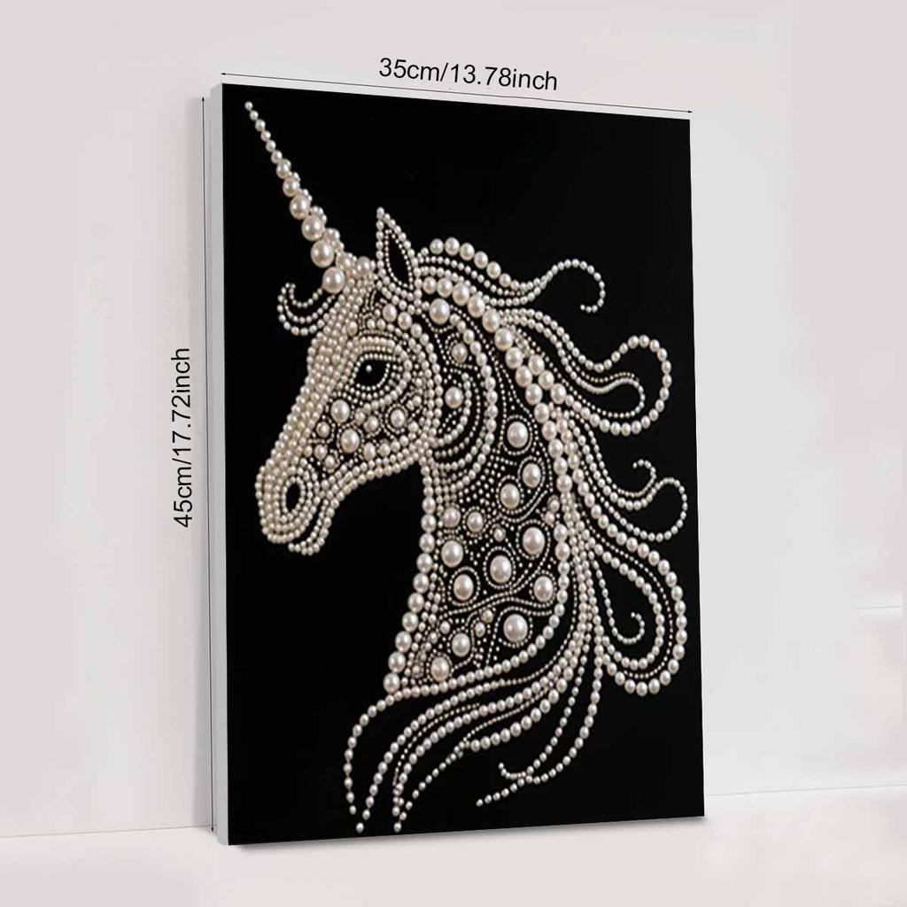Crystal Pearl Painting 5D DIY Frame Decoration Painting White Horse Home Wall Decoration Transparent Pearl Gemstone Painting Picture Art Crafts