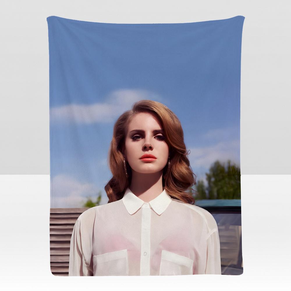 Musik Lana Del Rey Weiche Flanelldecke für Bett Schlafzimmer Sofa Picknick Überwurf Hautfreundlich Atmungsaktiv Geschenk Decke