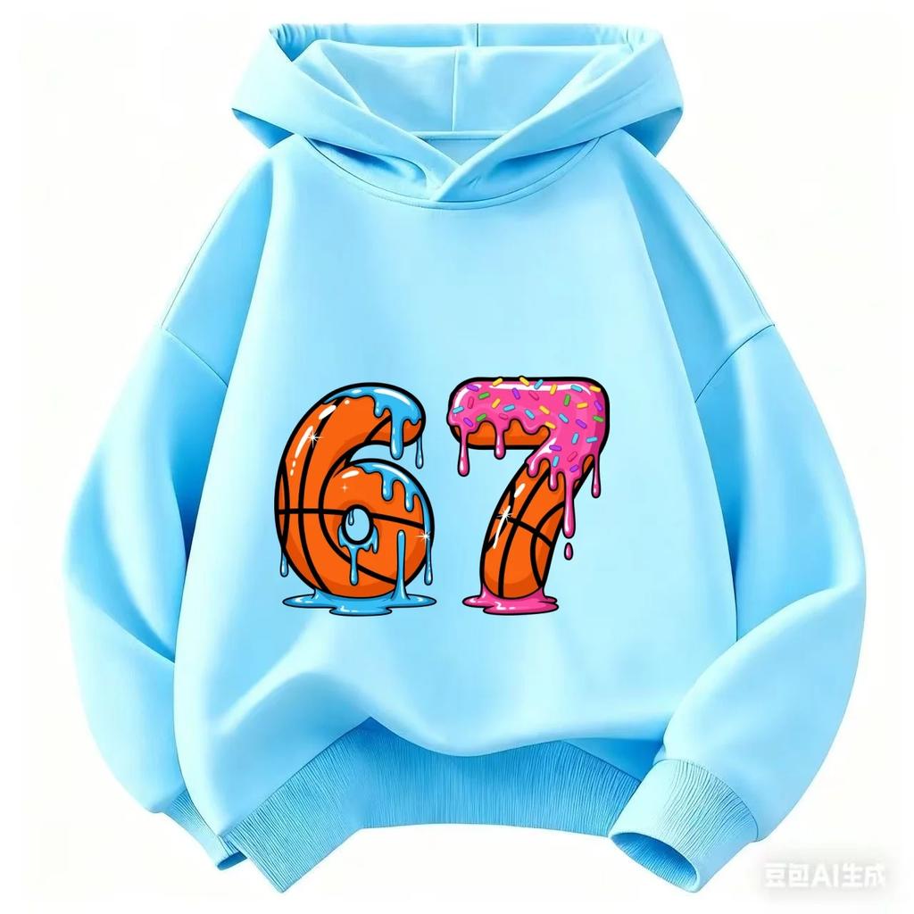 Cartoon Girls Boy Hoodie 67 Six Seven Print Clothing Rouba a BrainRot Brainrot Sweatshirt Kids Fashion Tops