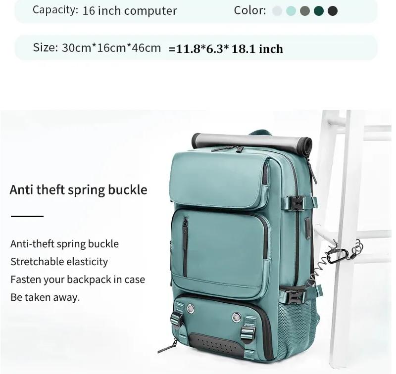 Outwalk New 3 In 1 Unisex Fashion Backpack Large Capacity Outdoor Travel Backpack 15.6.16 Inch Multifunction Laptop Backpack