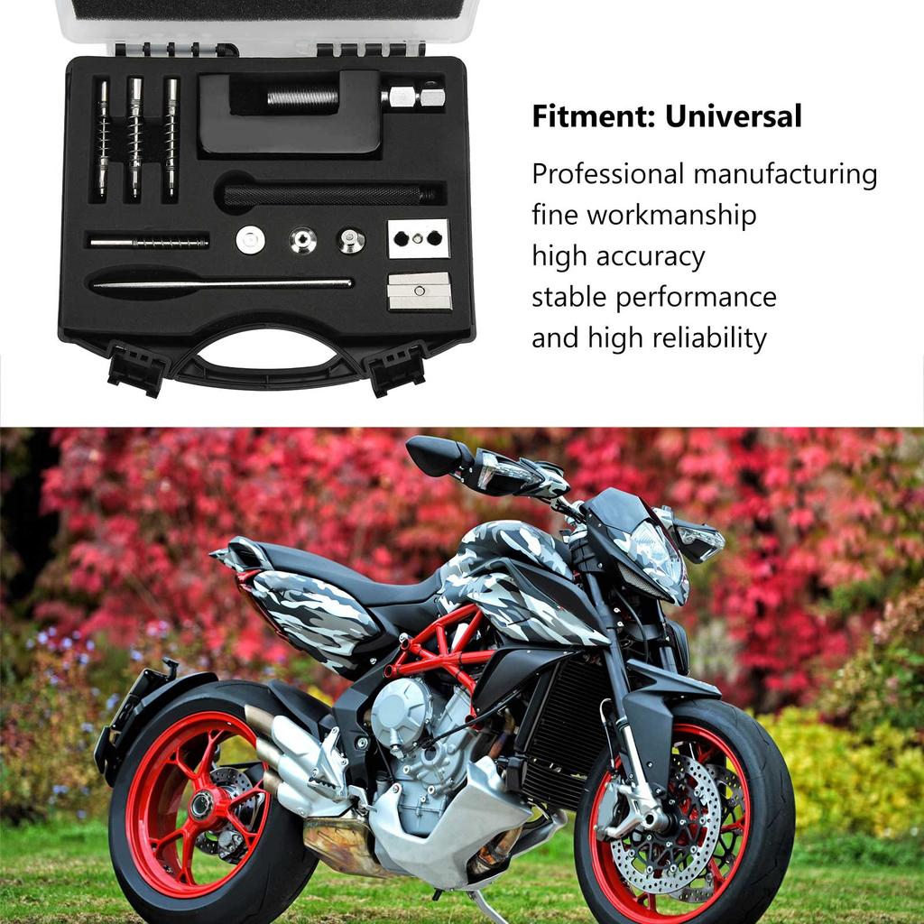 Chain Breaker Universal Motorcycle Chain Cutter Breaker Riveting Tool Set with Storage Box for ATV Dirt Bike Chain Cutter