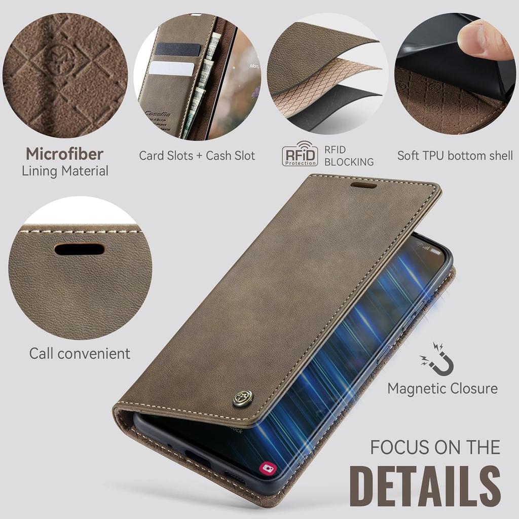 Wallet Case for Samsung Galaxy S21 Leather Wallet Flip Cover with Card Holder, Kickstand, Magnetic Closure, RFID Blocking TPU Shockproof Phone Case