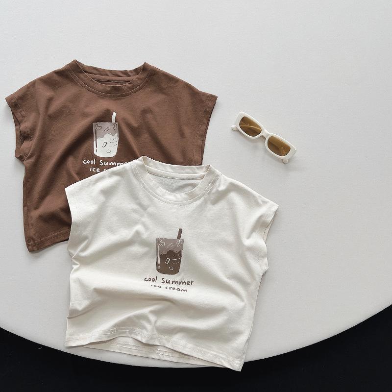 Children's Printed Vest Summer Sleeveless Top for Boys and Girls Baby Korean Children's Clothing Trend