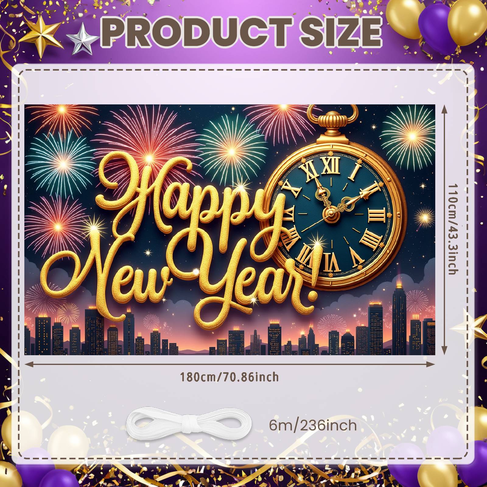 Clock Theme Banner Night Sky Background Night Sky Banner New Year Celebration Banner Sparkling Effect Happy New Year Decor