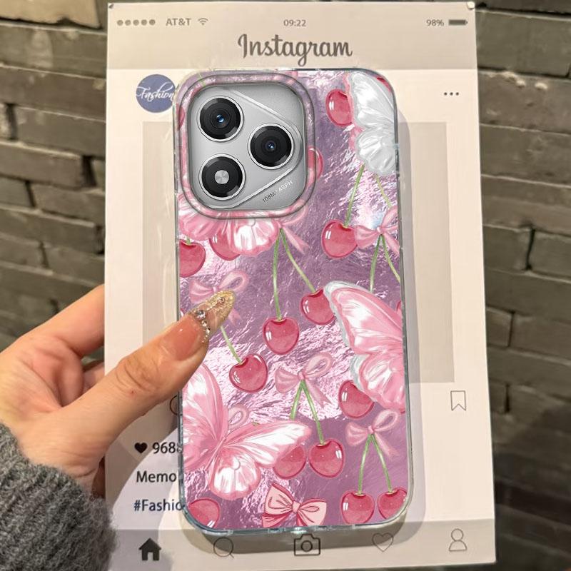 Cute Fruit Cherry Butterfly Girls Case For Honor 400 Pro X9c Magic7 Magic6 200 Lite Smart X9a X8a X8b X8c X7c X8 Fundas Cover